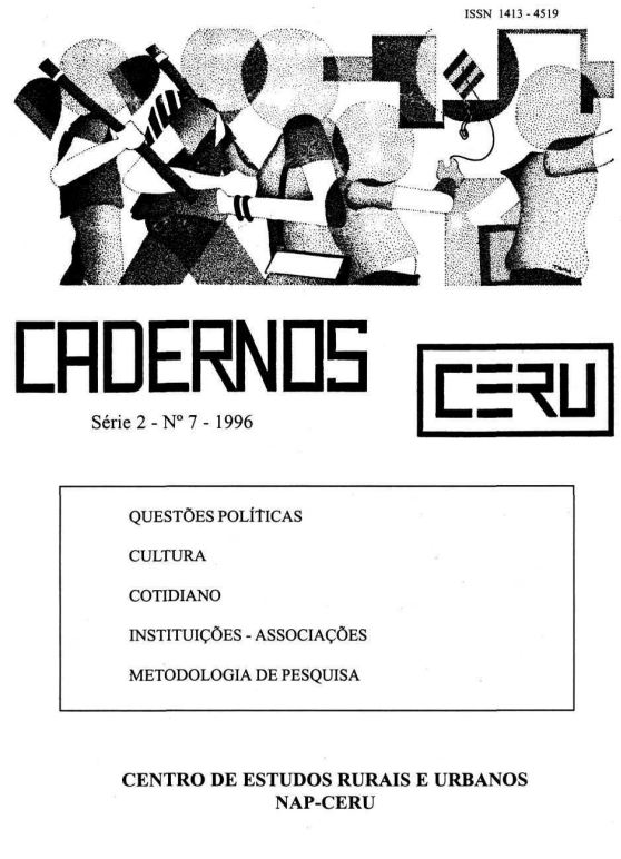 					View Vol. 7 (1996): Cadernos CERU Série 2 Volume 7
				