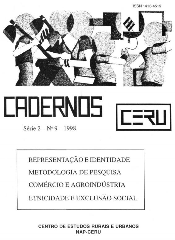 					View Vol. 9 (1998): Cadernos CERU Série 2 Volume 9
				