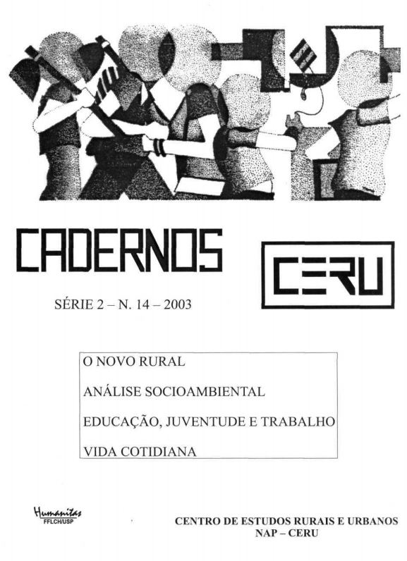 					View Vol. 14 (2003): Cadernos CERU Série 2 Volume 14
				