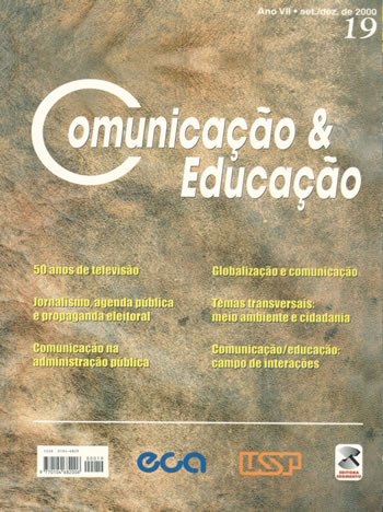 					Ver Núm. 19 (2000): 50 anos de televisão, Jornalismo, agenda pública e propaganda eleitoral, Comunicação na administração pública
				