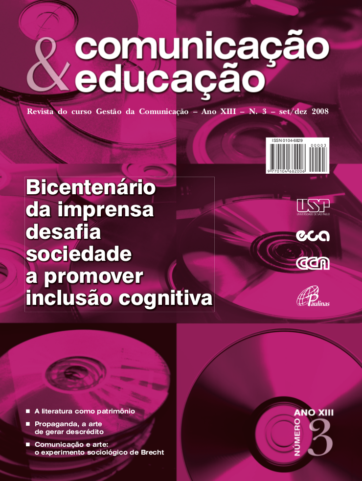 					View Vol. 13 No. 3 (2008): Bicentenário da imprensa desafia sociedade a promover inclusão cognitiva
				